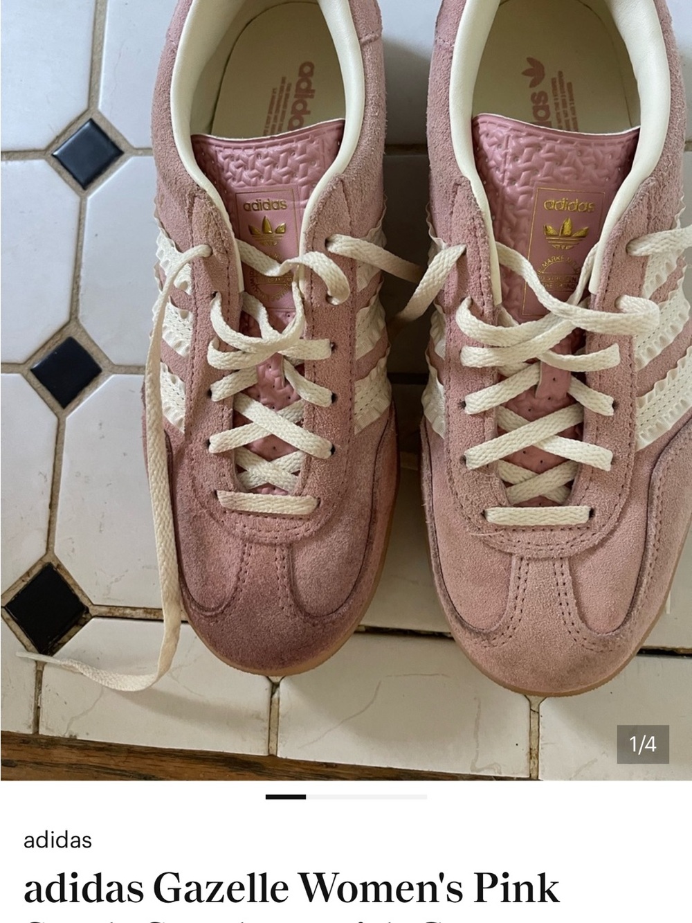 Authentic Chloé White Sneakers with Black Logo and Adidas Gazelle - Picture 3 of 11